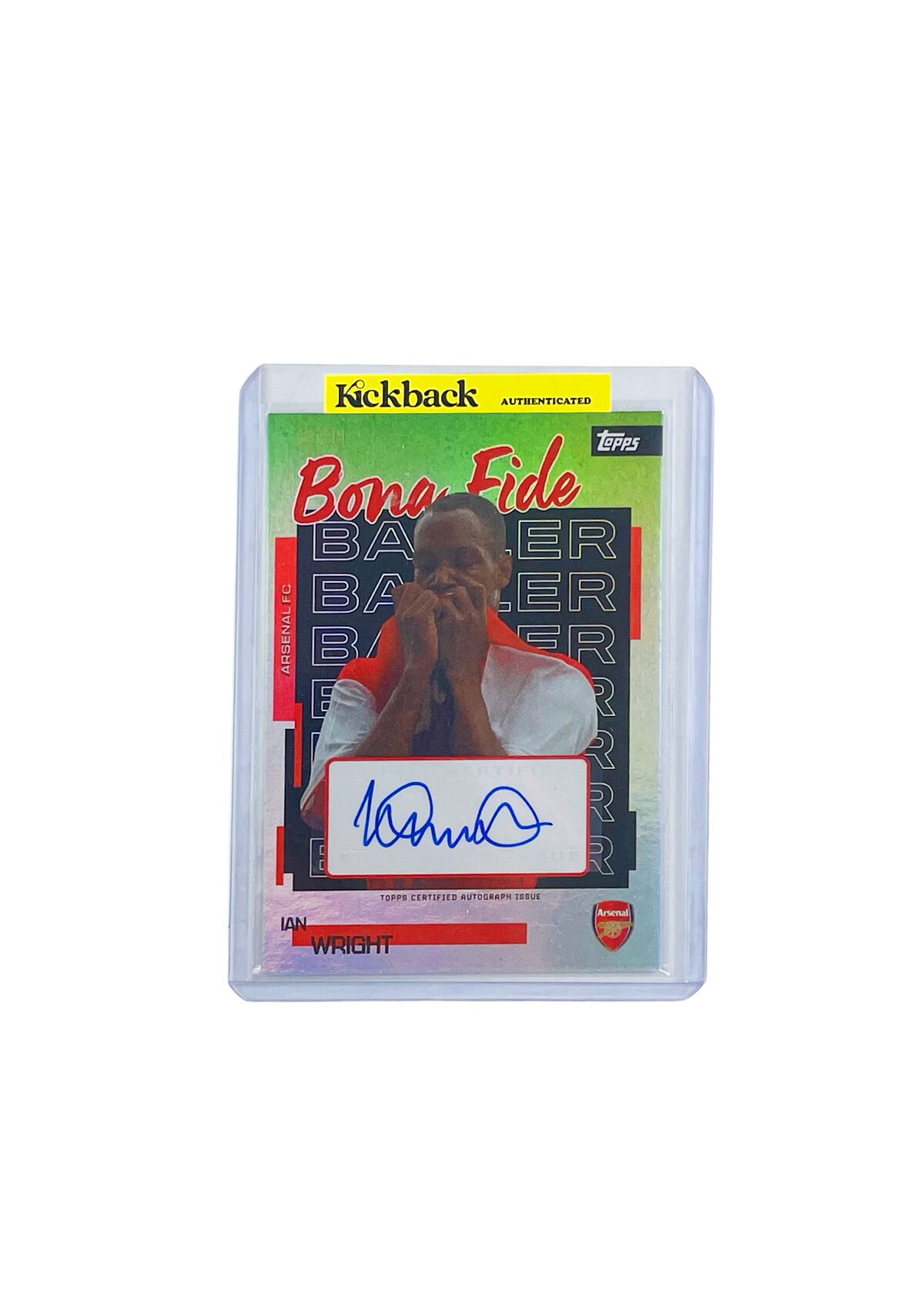 Topps Arsenal Team Set Ian Wright Autograph Card 26/99