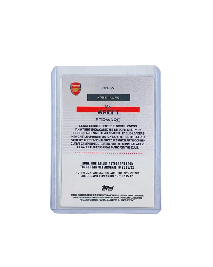 Topps Arsenal Team Set Ian Wright Autograph Card 26/99