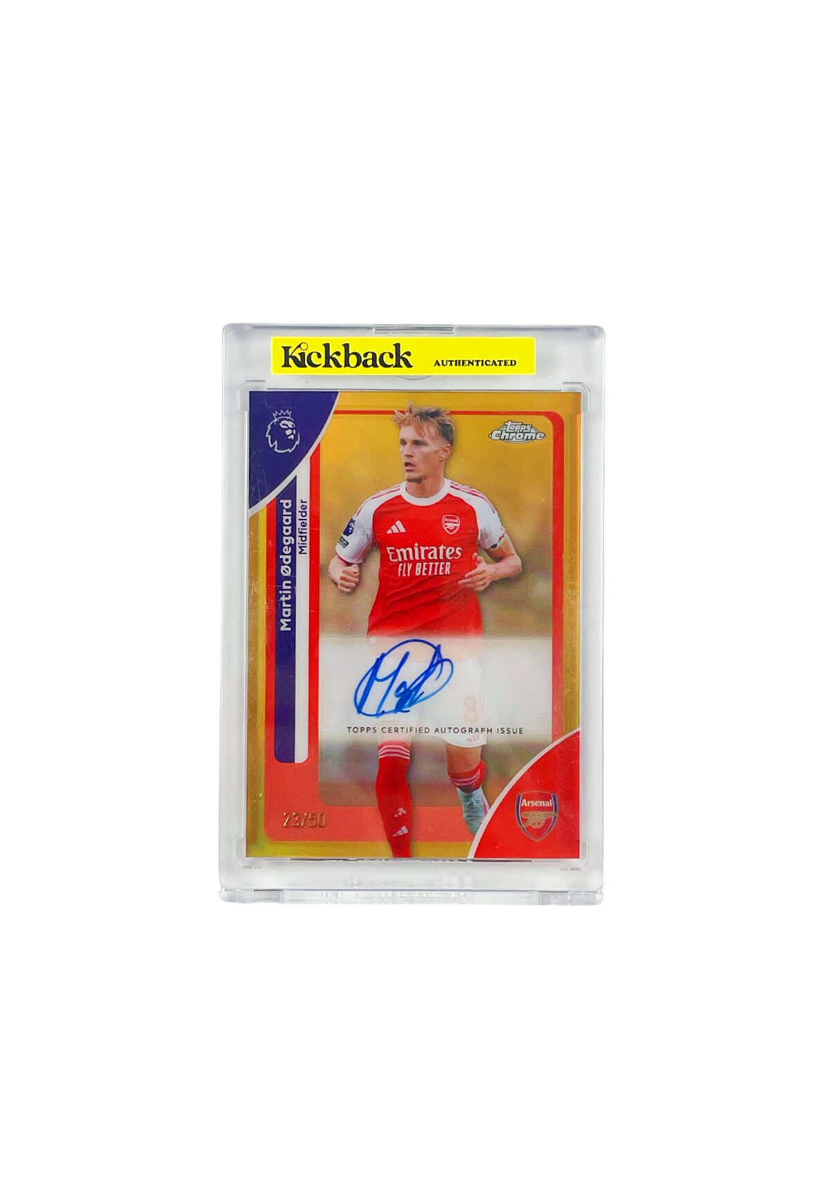 Topps Chorme Premier League Arsenal Martin Odegaard Autograph Card 23/50