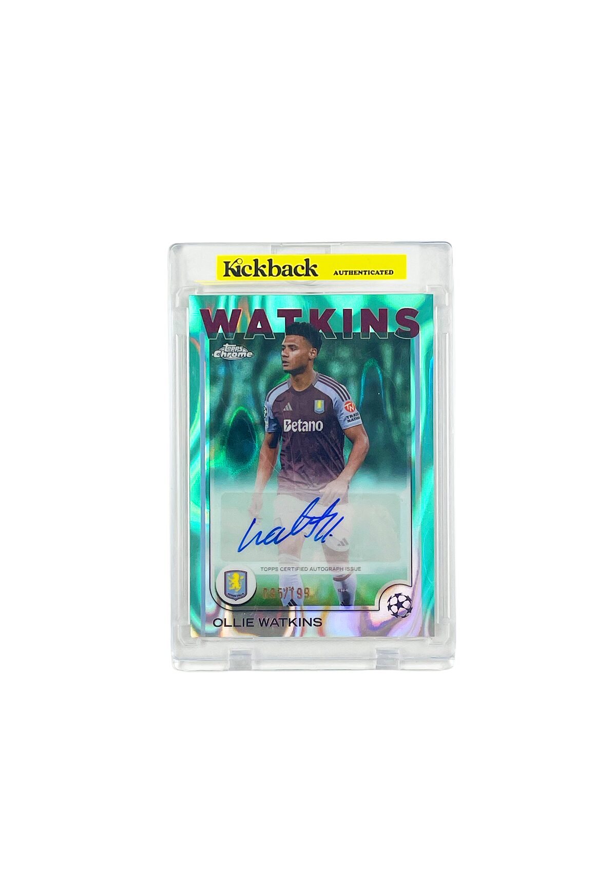 Topps Chrome UCC Aston Villa Ollie Watkins Autograph Card 95/199