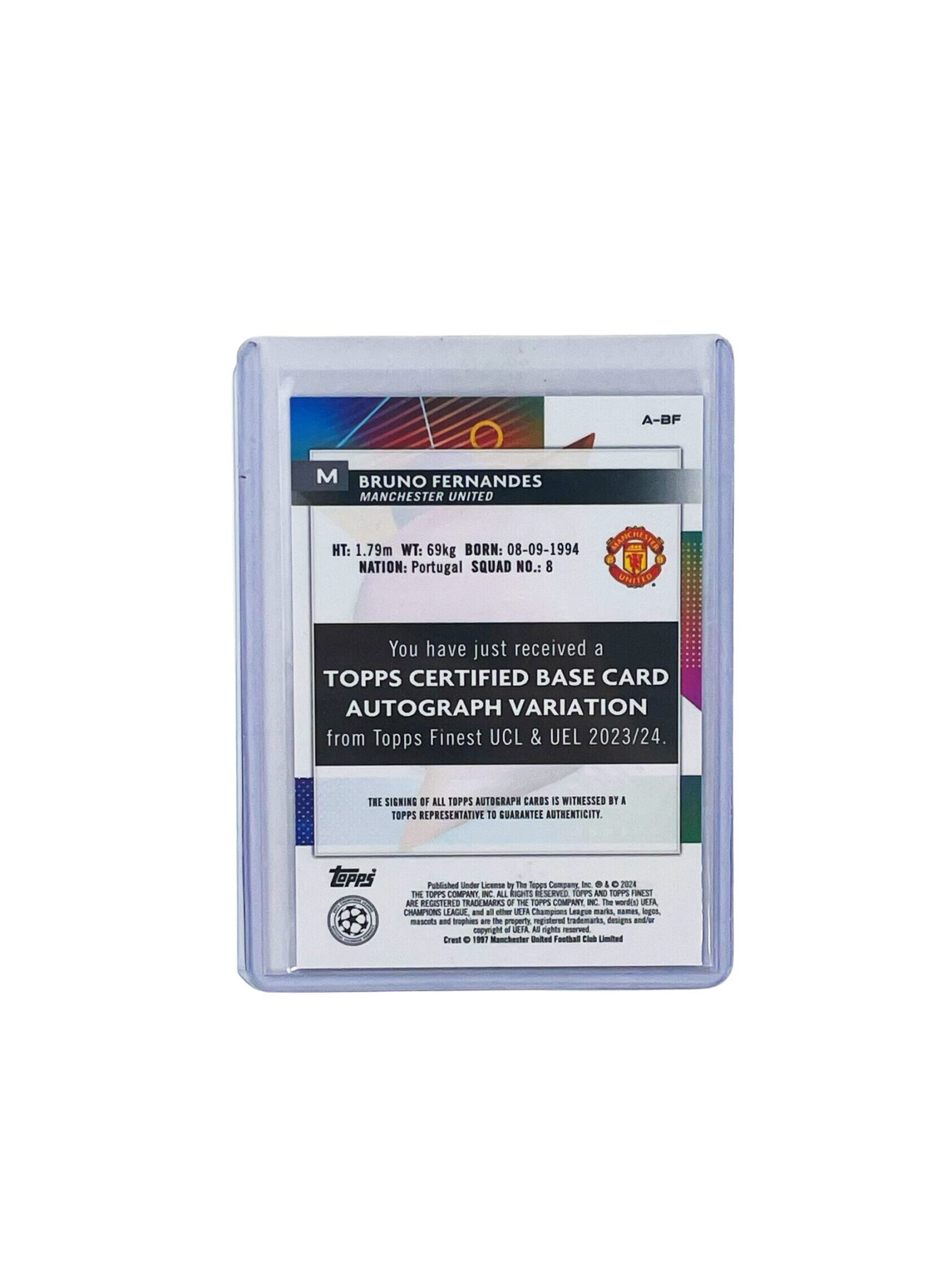 Topps Finest UCC Manchester United Bruno Fernandes Autgraph Card 11/150