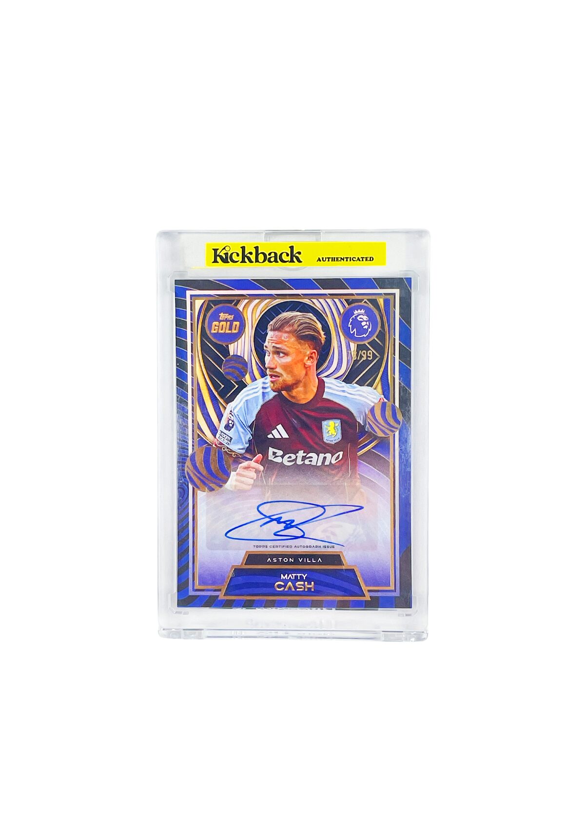 Topps Gold Premier League Aston Villa Matty Cash Autograph Card 73/99