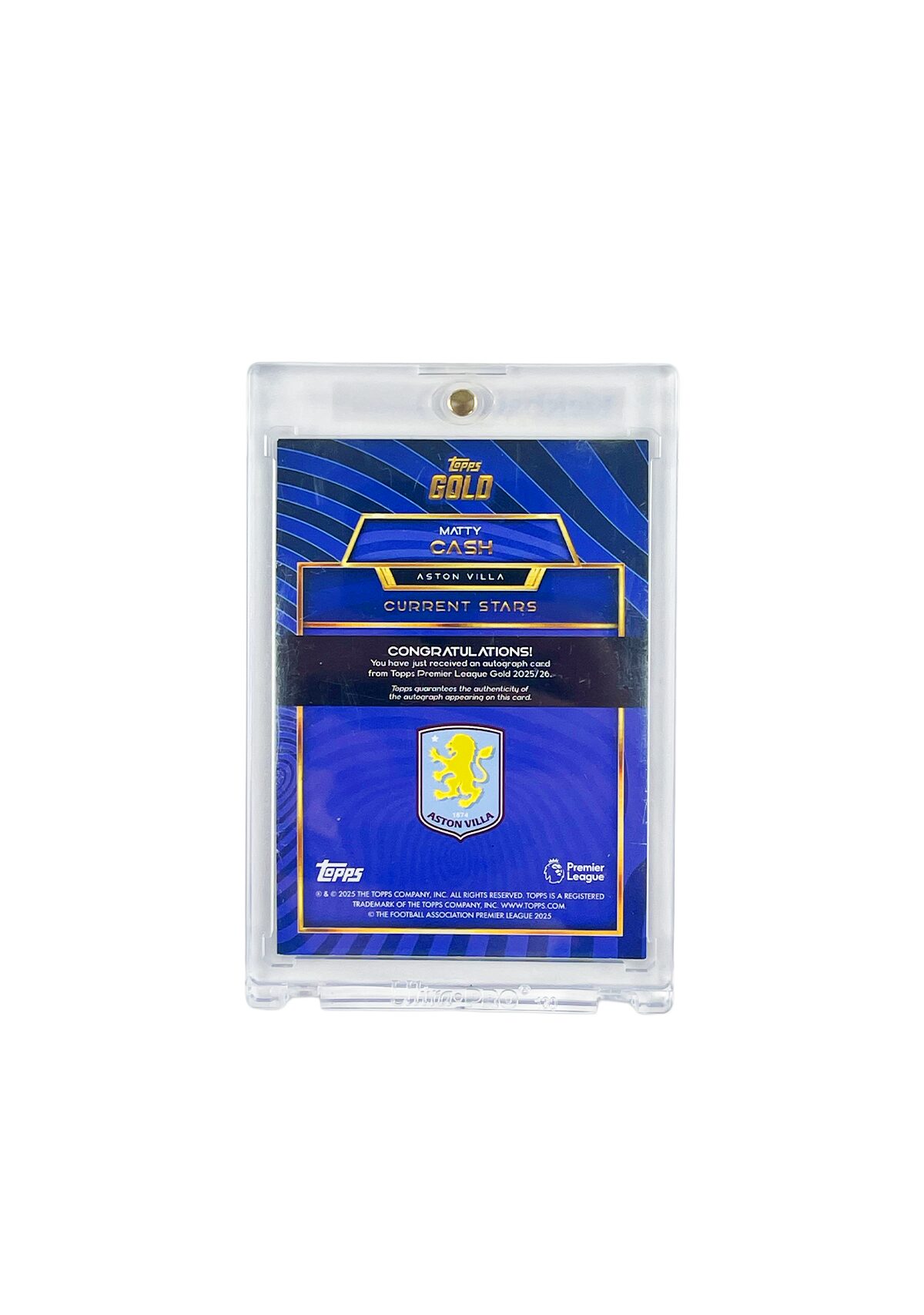 Topps Gold Premier League Aston Villa Matty Cash Autograph Card 73/99