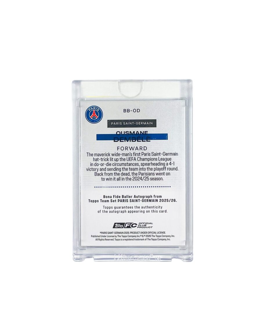 Topps PSG Team Set Ousmane Dembele Autograph Card 46/99