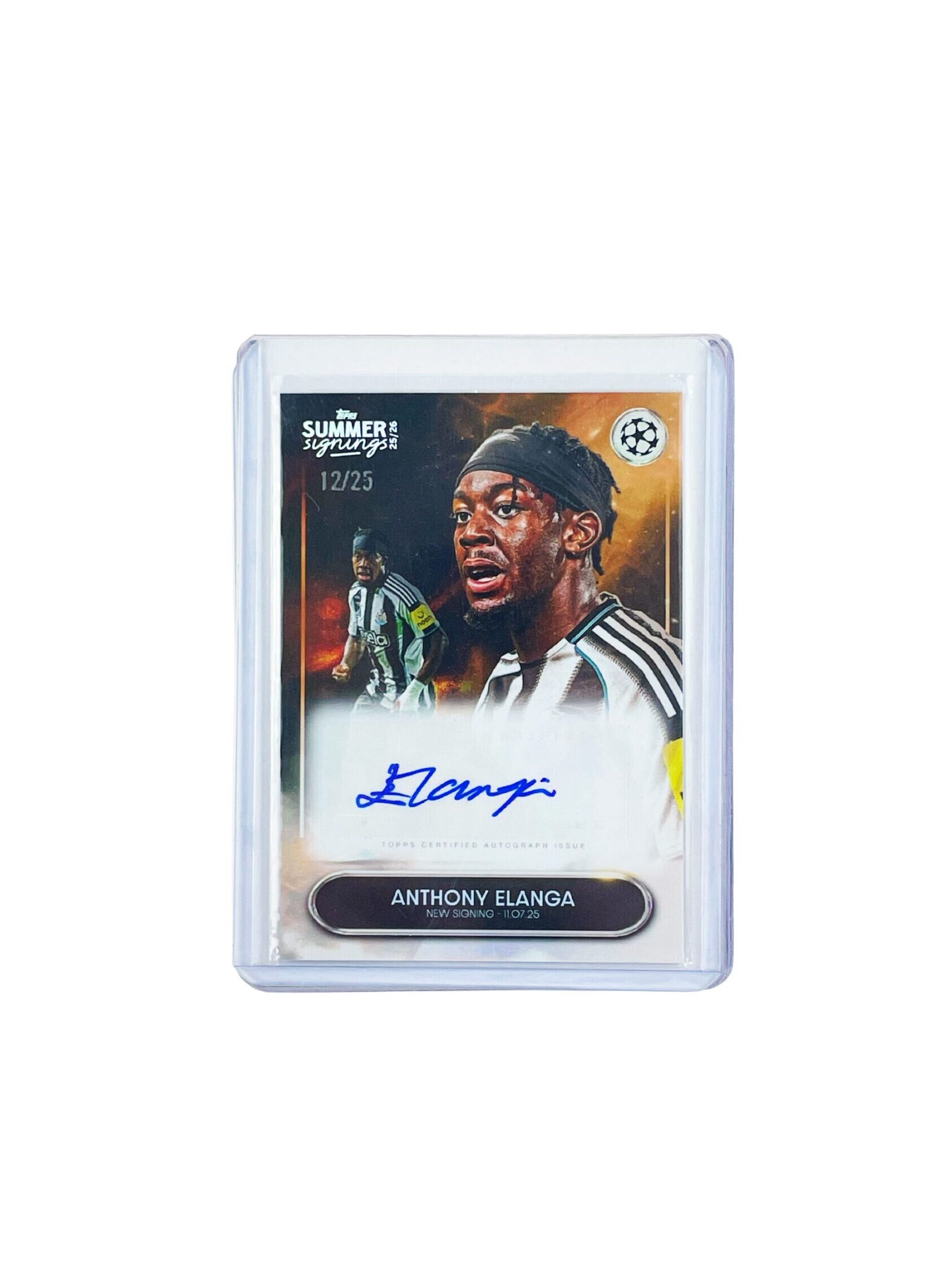 Topps Summer Signings Newcastle United Anthony Elanga Autograph Card 12/25