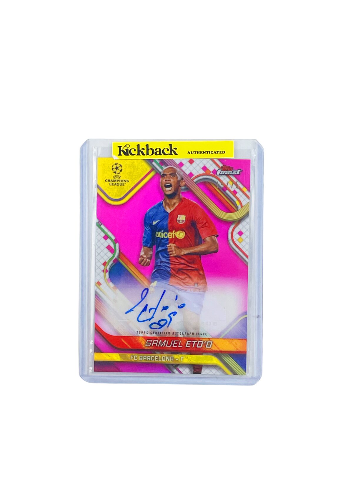 Topps Finest UCC FC Barcelona Samuel Eto'o Autograph Card 19/75
