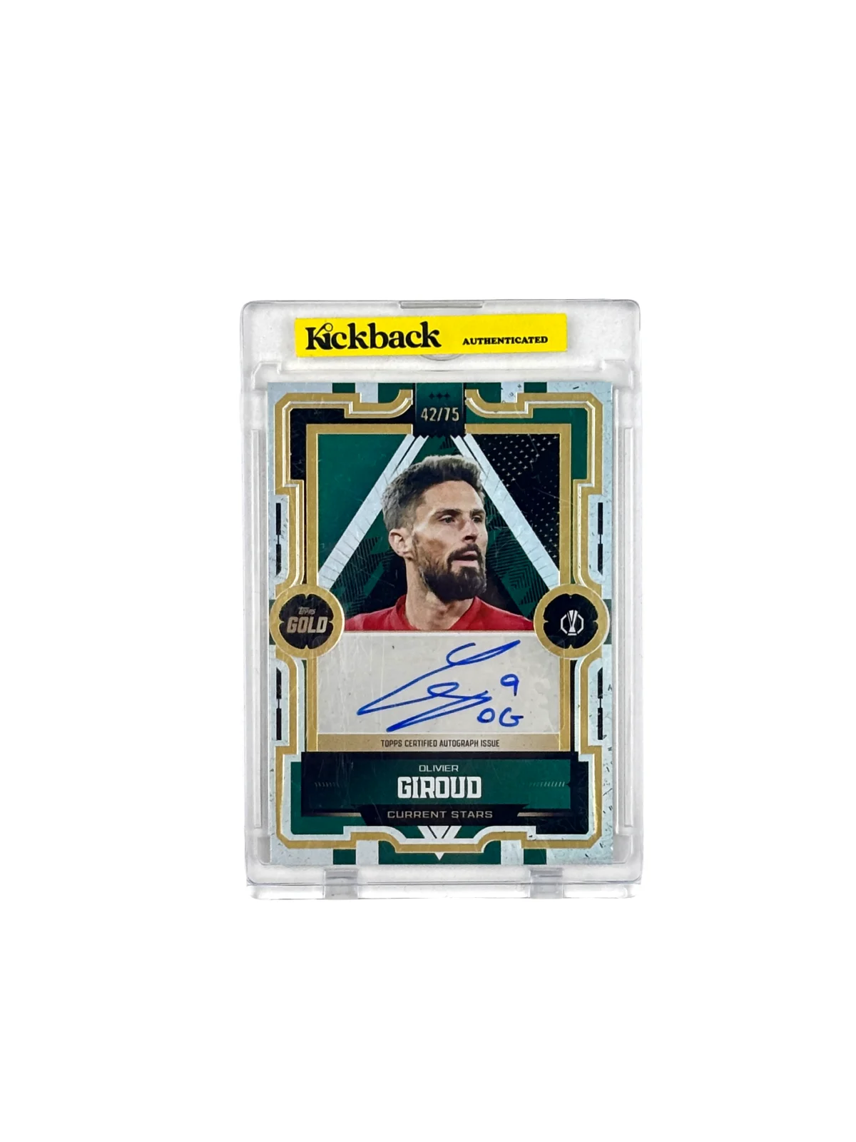 Topps Gold UCC LOSC Lille Olivier Giroud Autograph Card 42/75